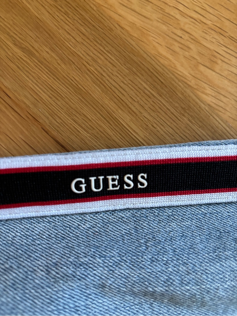 GUESS - Light Blue Denim Jacket with Branded Sleeve Stripes - y2k - S - Picture 8 of 10